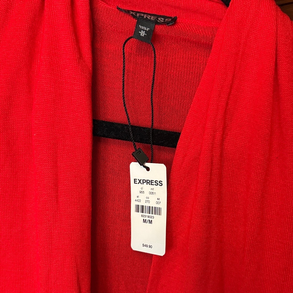 NWT Express Bold Red Women's Cardigan - Picture 2 of 4